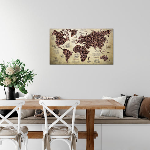 Wandbilder Wohnzimmer XXL Küche Kaffee Moderne Bilder Weltkarte